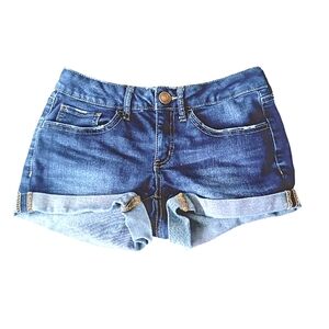 SO Authentic American Heritage Blue Denim Shortie Shorts Juniors Size 3